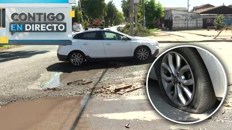 Hoyo en calle de Maipú genera graves daños a vehículos: Incluso se han reventado neumáticos