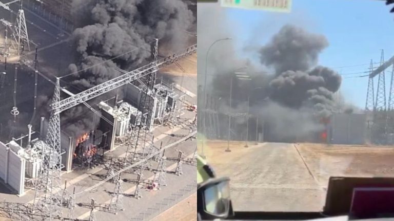 VIDEOS | Gigantesco incendio tras explosión al interior de Sub-Estación Eléctrica de Pemuco