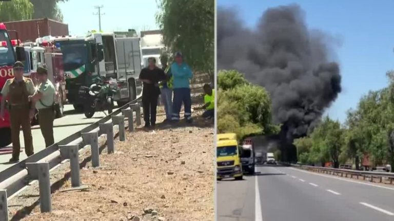 Choque por alcance en Ruta 78: Columna de humo se percibió en toda la zona sur poniente