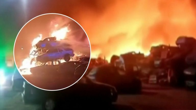 Gran incendio afectó al corralón municipal de San Pedro de la Paz: Al menos 400 autos quemados