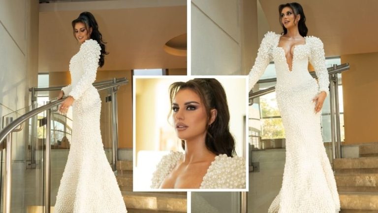 38.000 perlas y 22 kilos: Así se creó el comentado vestido de Emilia Dides en Viña 2025