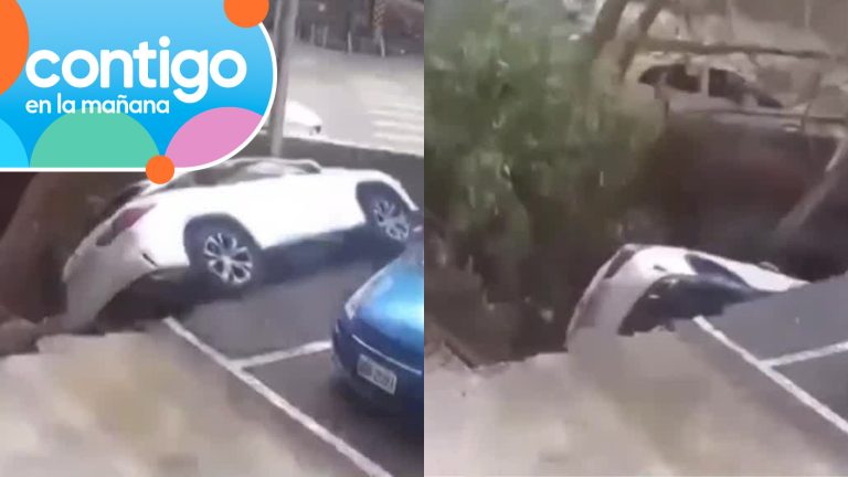 ¡Impactante registro! Auto terminó bajo tierra tras gigantesco socavón en Taiwán