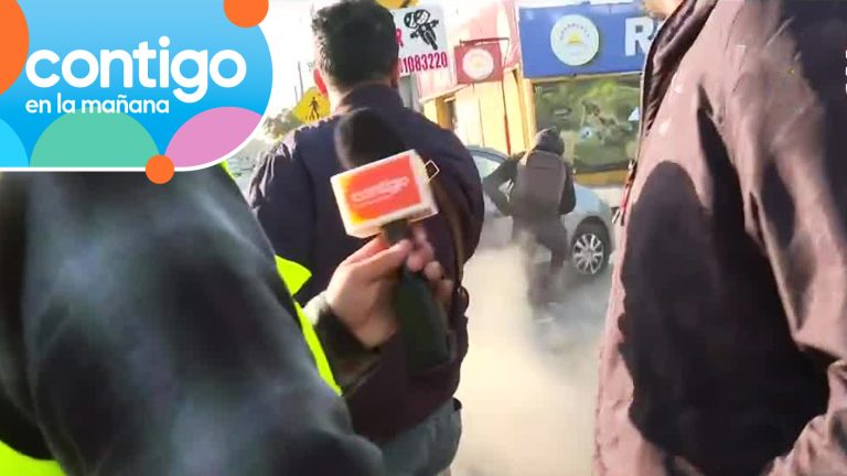 Contigo en la Mañana registró accidente en VIVO: Motorista chocó al intentar evitar taco en Lampa