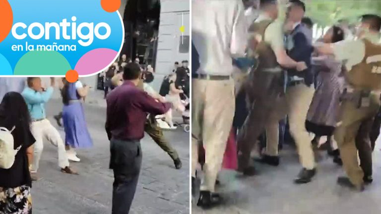 Batalla campal en Plaza de Armas: Carabineros y evangélicos se enfrentaron en caótica pelea