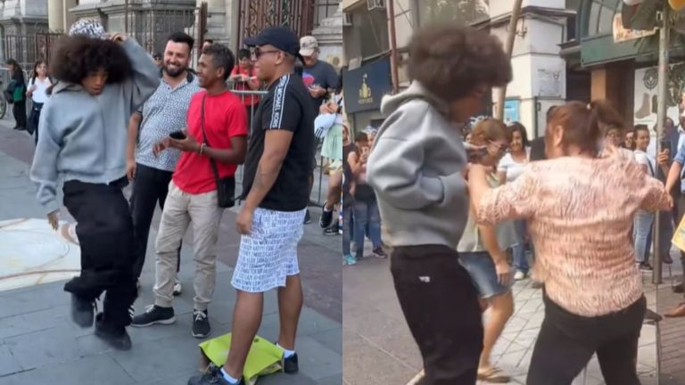 ¡Grabó en Plaza de Armas! Noel Goes Crazy llegó a Santiago y sacó a bailar a chilenos en el centro