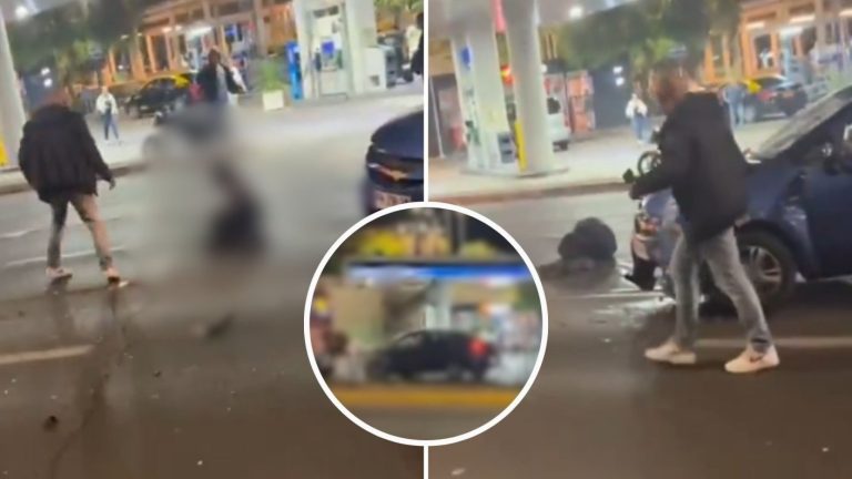VIDEO | Motociclista “salió volando” tras chocar mientras huía contra el tránsito en Providencia