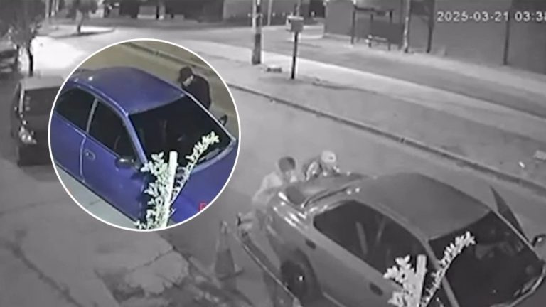 VIDEO | Con total descaro: Grabaron a ladrones robando un auto empujándolo en San Bernardo