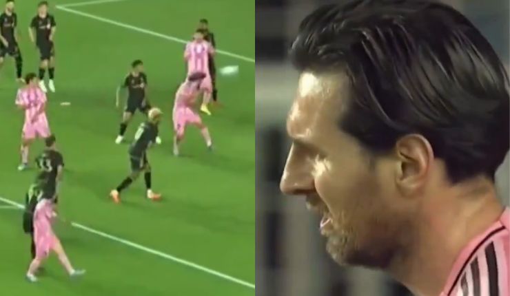 Momento incómodo: Maximiliano Falcón recibió brutal pelotazo de Messi y así actuó el argentino