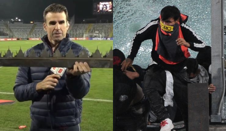 En plena cancha: Periodista brasileño muestra barra de fierro que usaron barras de Colo Colo