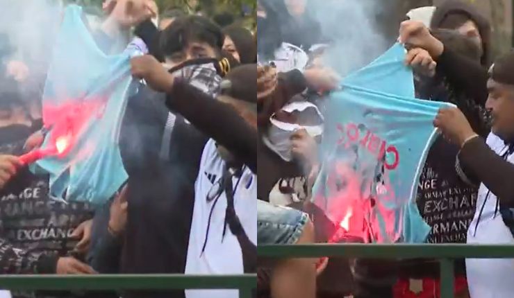 Hinchas de Colo Colo quemaron camiseta de la U cerca del Monumental: Arengazo estaba suspendido