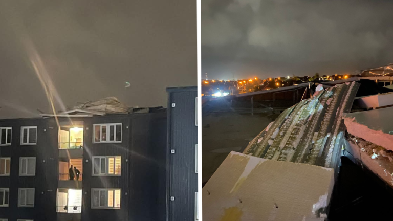 Video muestra como un techo de edificio en Puerto Montt colapsó por sistema frontal