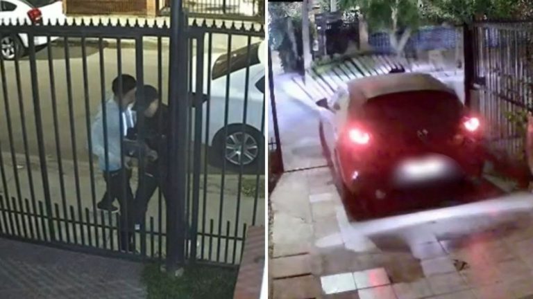 VIDEO | Delincuentes derribaron reja para robar vehículo desde una casa en Maipú