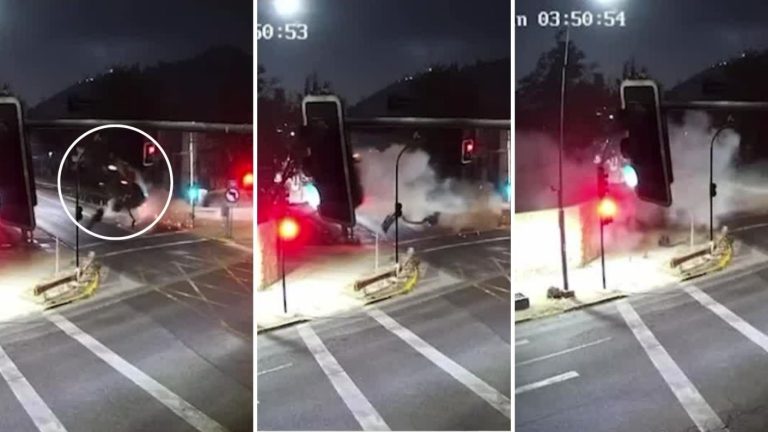 VIDEO | Conductor ebrio chocó, “voló” y salió caminando tras caer adentro de una casa en Providencia