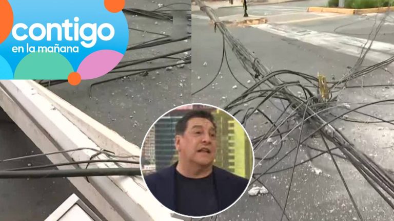 “¡Es un escándalo”: JC Rodríguez indignado con camión que derribó postes, cortó la luz y huyó en Las Condes
