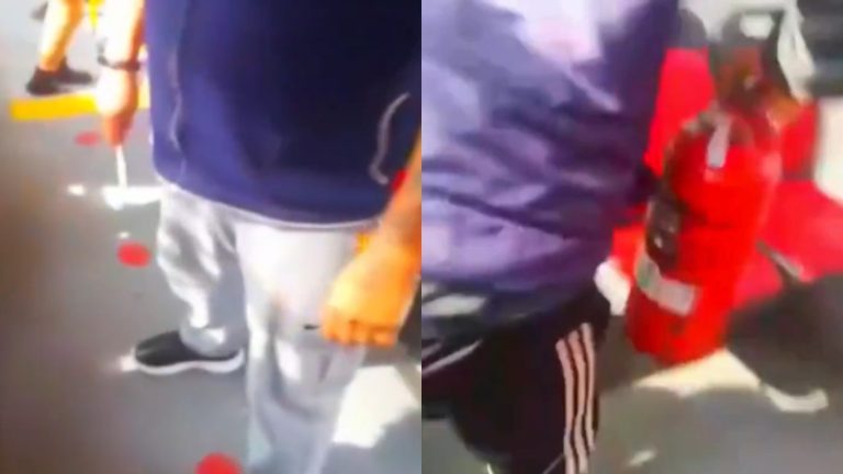 Caos y minutos de terror en un bus: Chofer atacó a cuchillazos a pasajero y este respondió con un extintor