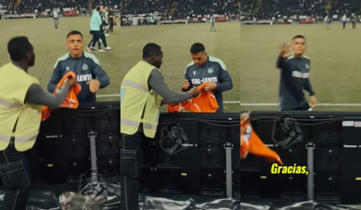 Orgullo chileno: Alexis Sánchez tuvo noble gesto con hincha nacional que le lanzó una camiseta