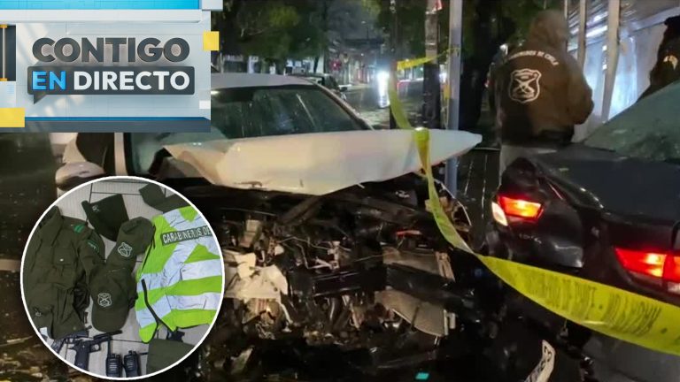 Persecución a falsos carabineros terminó en choque contra banco: Intentaron huir de fiscalización