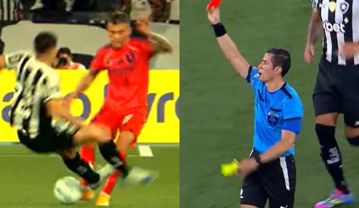 Sin piedad: La terrible falta a Charles Aránguiz que le costó la expulsión a defensa de Botafogo