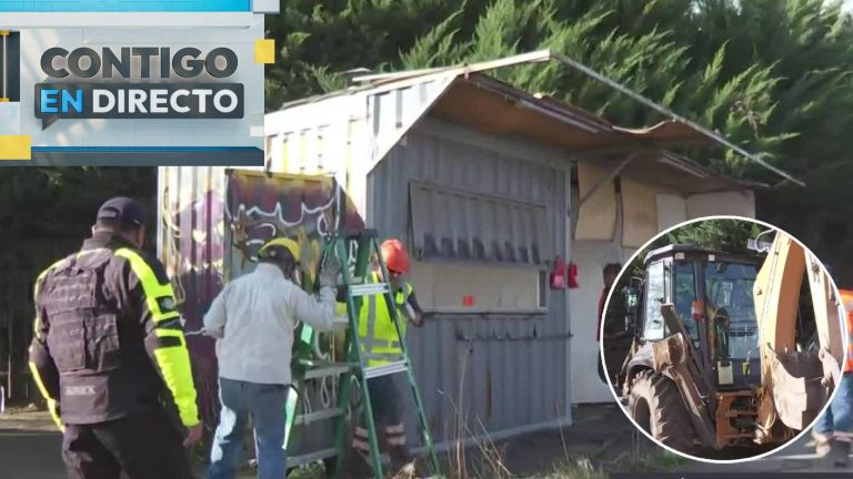 Demuelen quiosco abandonado frente a colegio en Puente Alto: Vecinos aseguran que era foco de delitos