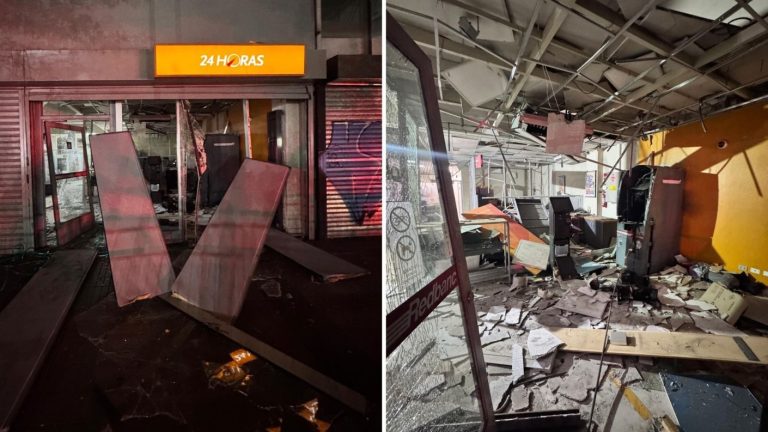 Escaparon dejando “miguelitos”: Reportan robo frustrado a sucursal de banco en San Jaoquín