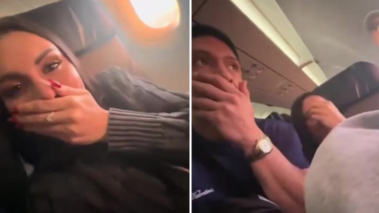 “Me llega un olor…”: El video del incómodo momento de Emilia Dides y Sammis Reyes en pleno vuelo