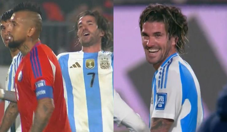 Con empujones y un polémico gesto: El tenso cruce de Arturo Vidal con Rodrigo de Paul