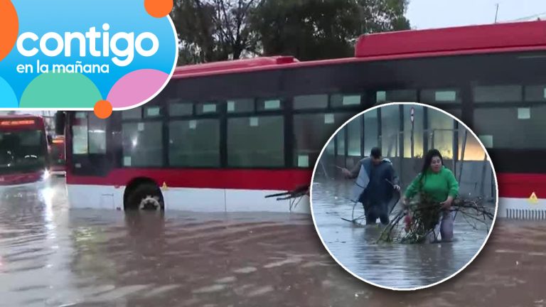 Buses atrapados por calles inundadas en Renca: Situación indignó al panel de Contigo en la Mañana