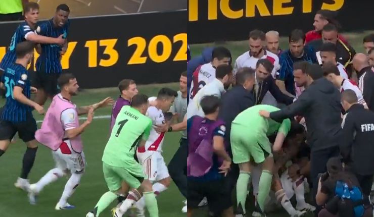 Hasta con corridas: El caótico final que tuvo el partido entre River y el Inter de Milán