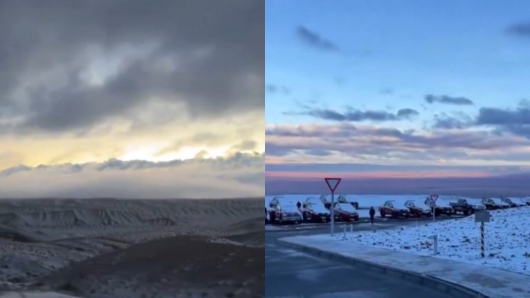 Hermosa postal: Desierto de Atacama, el más árido del mundo, amanece completamente nevado