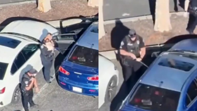 Más de 30°C y al sol: Policías rescatan a guagua de menos de un año encerrada en auto en EEUU