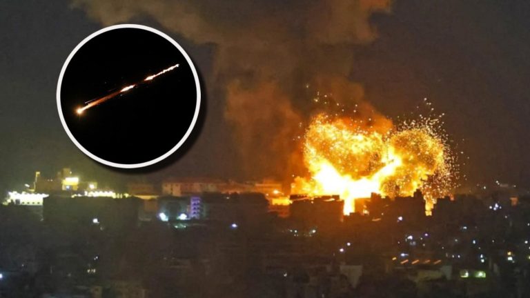 VIDEO | Registros captan momento exacto en que los misiles iraníes impactan en Tel Aviv