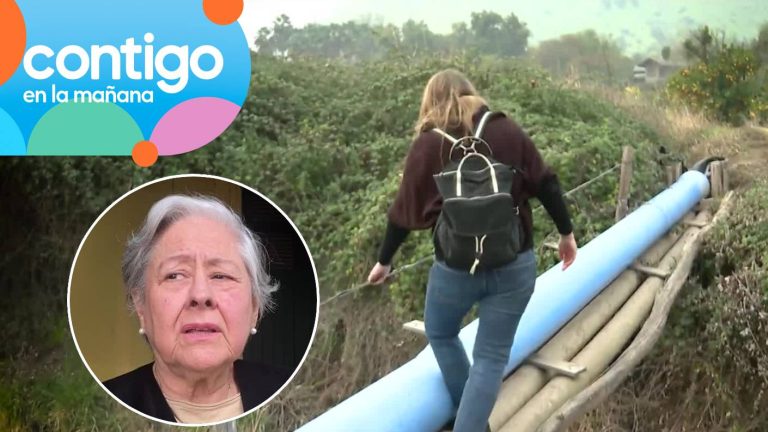 Adulta mayor fue encerrada por su hermano y solo puede salir cruzando un peligroso e improvisado puente en Buin