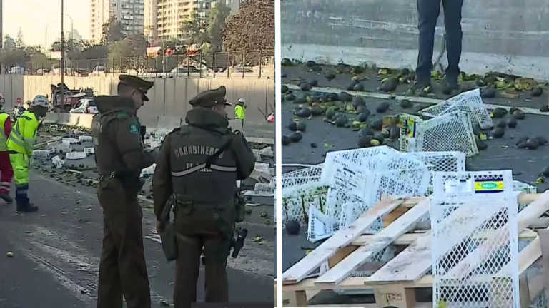 Camión volcado con paltas provoca corte total de ruta en General Velásquez: Conductores se detienen a recoger la carga