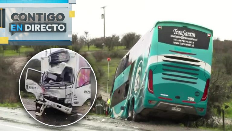 Violento choque entre bus y camión deja un fallecido y 17 heridos en Melipilla