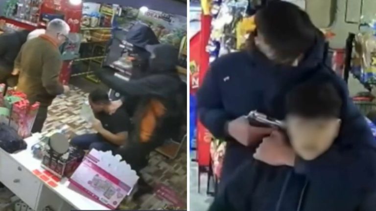 VIDEO | Violento asalto a minimarket en San Bernardo: Encañonaron a dueño y le robaron a clientes