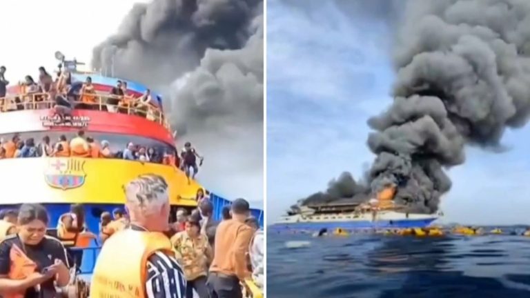VIDEO | Tragedia en Indonesia: Incendio en barco deja al menos cinco muertos