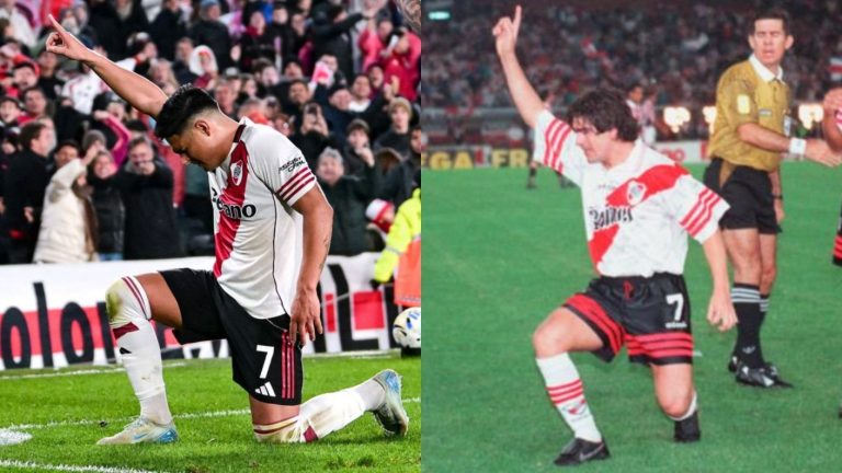 Maxi Salas homenajeó al Matador con su primer gol en River Plate