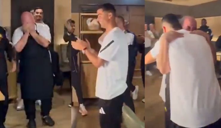 Torta y abrazo: El emotivo gesto de Cristiano Ronaldo con funcionario del Al Nassr