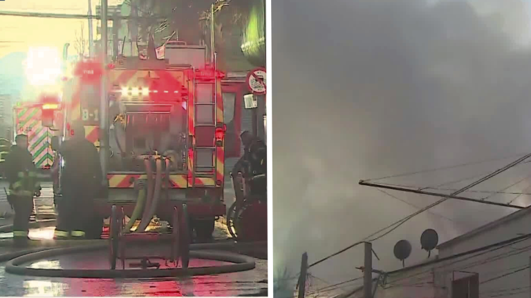 Suspenden tránsito en Gran Avenida por incendio que afecta a locales comerciales