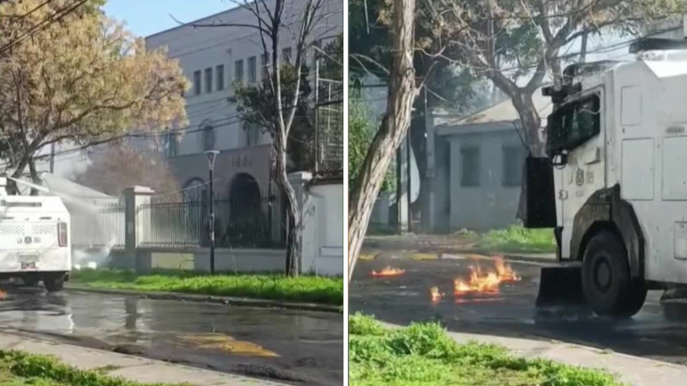 Incidentes en el INBA: Profesor fue rociado con combustible por encapuchados