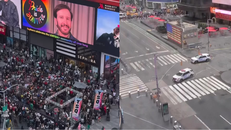VIDEO | Calles vacías y autos policiales: Así amaneció Times Square en Manhattan este lunes
