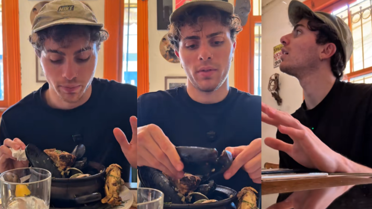 “Esta sopa no tiene sentido...”: La reacción de tiktoker italiano al probar el curanto en Valparaíso