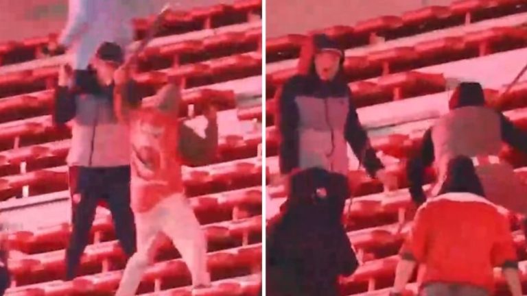 VIDEO | Descontrol total: Graban a hinchas de Independiente golpeándose entre ellos