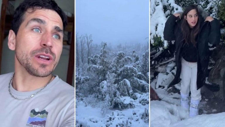 “Una locura, no te puedo creer”: El asombro de Pangal y Melina Noto por intensa nieve en Cajón del Maipo