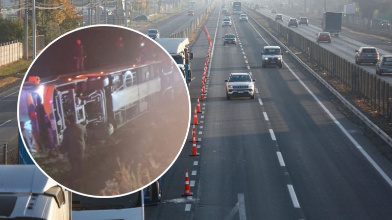 Volcamiento de bus dejó 15 personas lesionadas en la Ruta 5 Sur