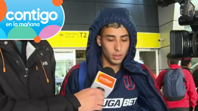 Lucas Assadi en su llegada al Aeropuerto de Santiago tras pesadilla en Avellaneda: “Fuerza a las familias”