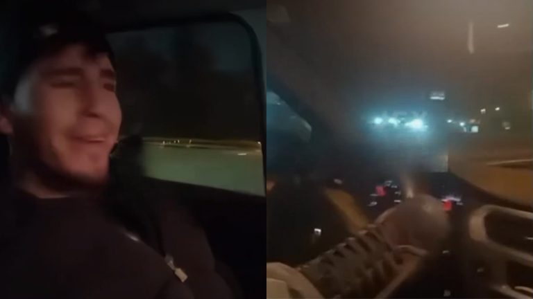 “Hay niveles de estupidez…”: Hombre se graba manejando con los pies, chateando y con botella de alcohol