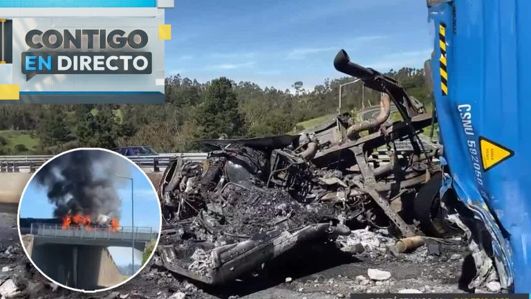 Camión volcó y comenzó a incendiarse en Cartagena: Conductor habría perdido el control