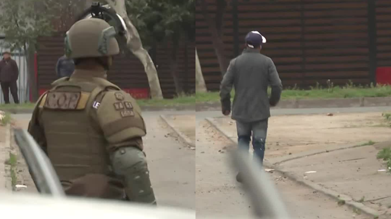 Sujeto apedrea a Carabineros y periodistas en medio de operativo que deja 10 detenidos en Rancagua