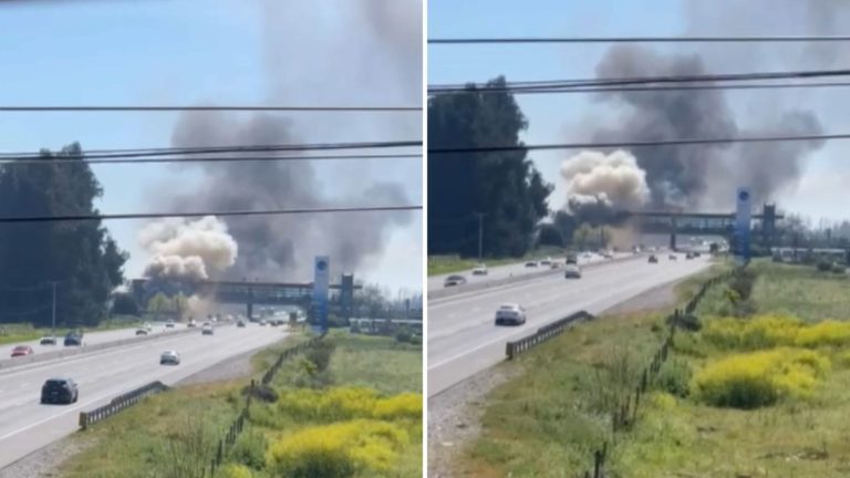 VIDEO | Incendio afectó a estación de servicio ubicada en la Ruta 78